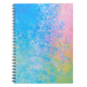 Colourful Neon Pastel Sky Alcohol Ink Abstract Notebook