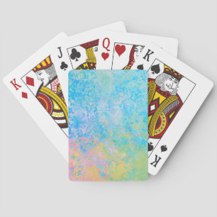 Colourful Neon Pastel Sky Alcohol Ink Abstract Playing Cards