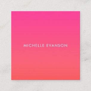 Colourful Neon Pink Orange Gradient Cute Square Business Card