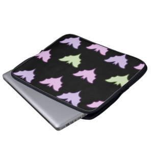 Colourful Neon Pink Purple Green Bats Halloween   Laptop Sleeve