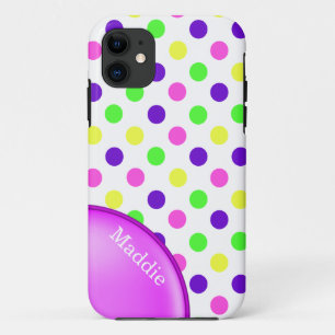 Colourful Neon Polka Dots iPhone 5S Case