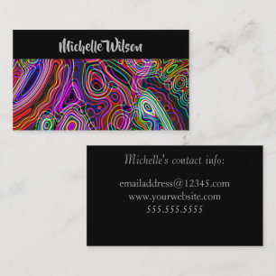 Colourful Neon Rainbow Modern Business Card