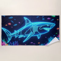 Colourful neon shark 