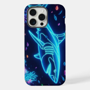 Colourful neon shark  iPhone 15 pro max case