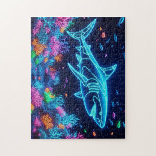 Colourful neon shark  jigsaw puzzle