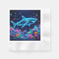 Colourful neon shark