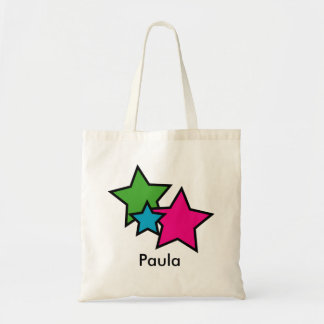 Colourful Neon Star Trio Personalised Tote Bag Des
