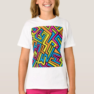 Colourful Neon Street Art Pattern T-Shirt