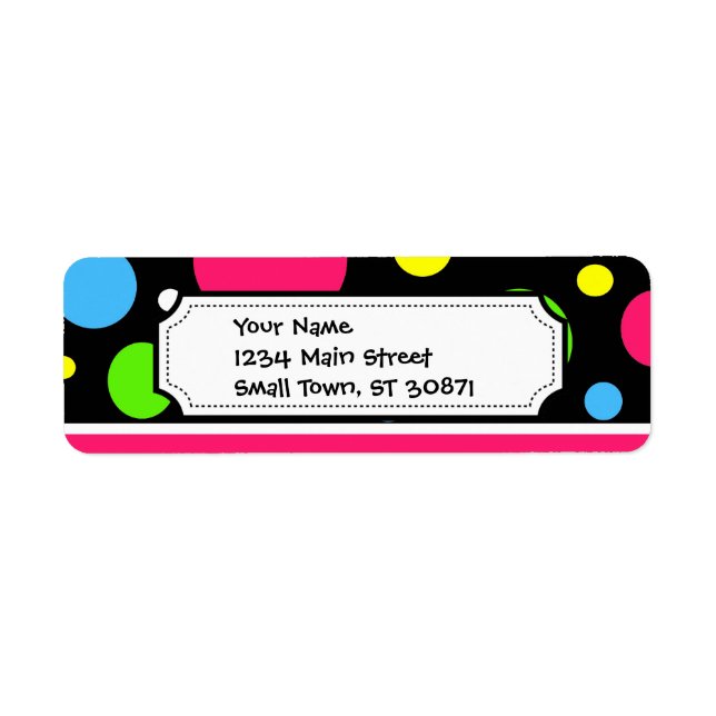 Colourful Neon Stripes Polka Dots Pink Teal Lime (Front)