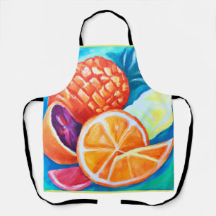 Colourful Neon Tropical Fruits Apron