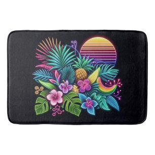 Colourful Neon tropical/Hawaiian Bath Mat
