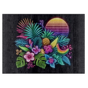 Colourful Neon tropical/Hawaiian Cutting Board