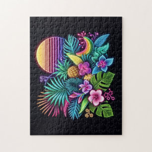 Colourful Neon tropical/Hawaiian Jigsaw Puzzle