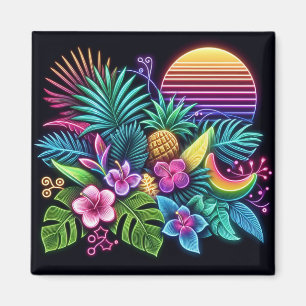 Colourful Neon tropical/Hawaiian Magnet