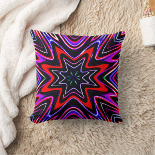Colourful Neon Vibes Pattern Cushion