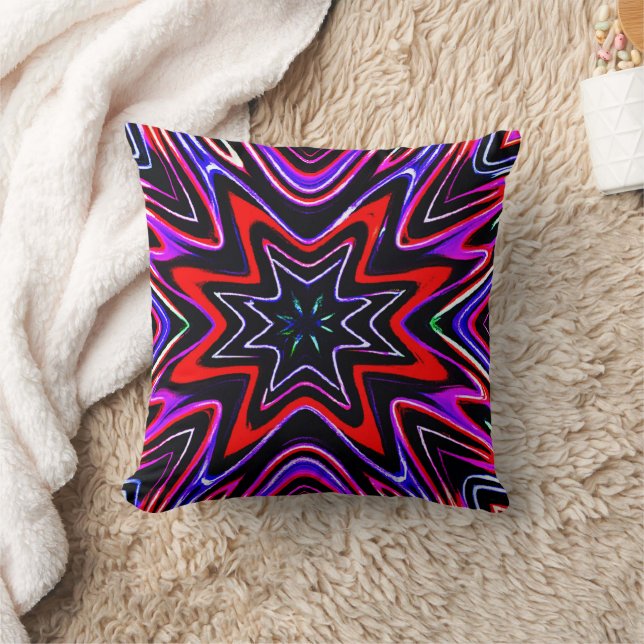 Colourful Neon Vibes Pattern Cushion (Blanket)