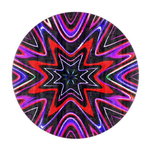 Colourful Neon Vibes Pattern Cutting Board (Front)