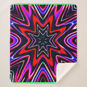 Colourful Neon Vibes Pattern Sherpa Blanket