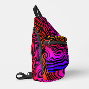 Colourful Neon Waves Sling Bag