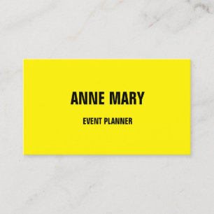 Colourful Neon Yellow Bright Event Planner 2025 Business Card