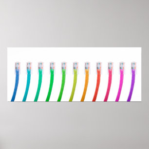 Colourful Network Cables Poster