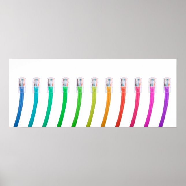 Colourful Network Cables Poster (Front)