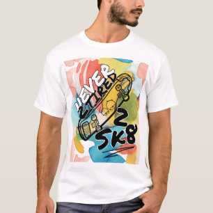 COLOURFUL NEVER 2 TIRED 2 SK8  T-Shirt