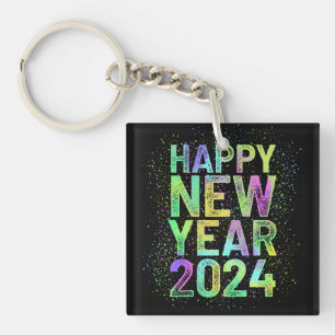 Colourful new year 2024 key ring