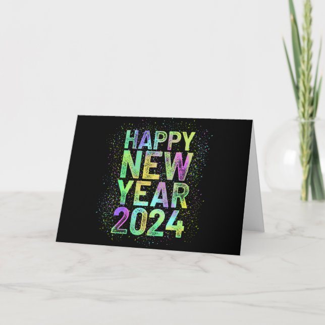 Colourful new year 2024 thank you card (Front)