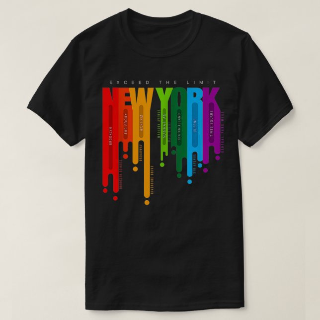 Colourful New York City Fashion   Cool New York Ci T-Shirt (Design Front)