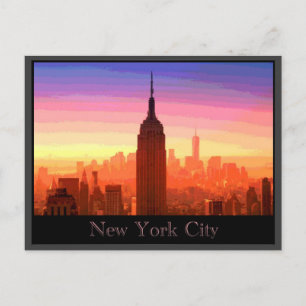 Colourful New York City Postcard