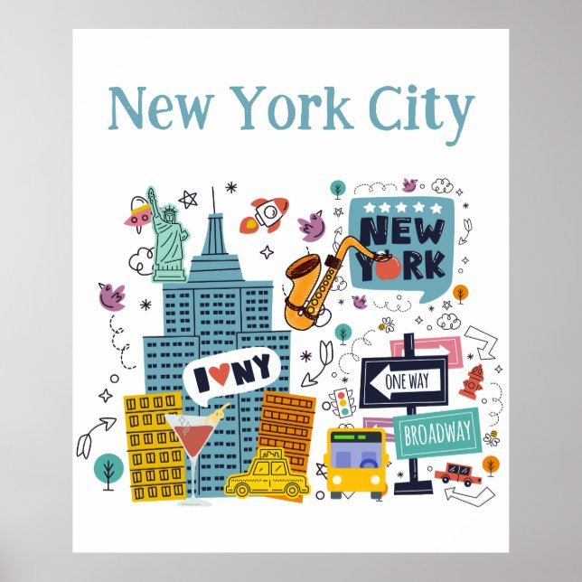 Colourful New York City Poster (Front)