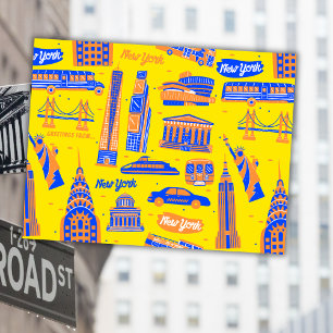 Colourful New York City USA Travel Art Kids  Postcard