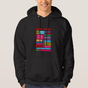 Colourful New York Famous Landmarks, This is My Ne Hoodie