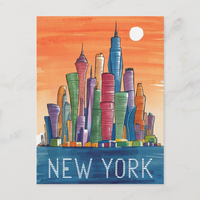 colourful new york postcard (Front)