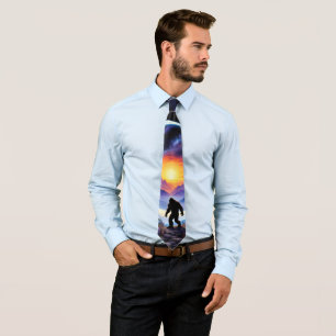 Colourful night sky Sasquatch Stroll, crescent moo Tie