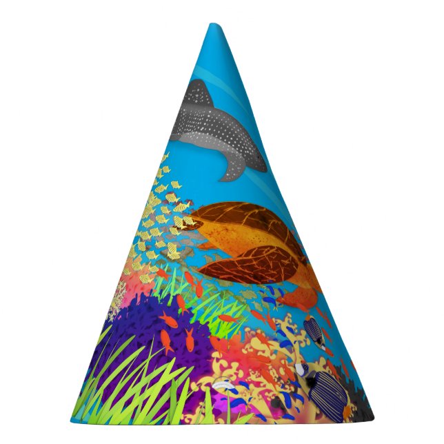 Colourful Ningaloo Coral Reef Party Hat (Right)