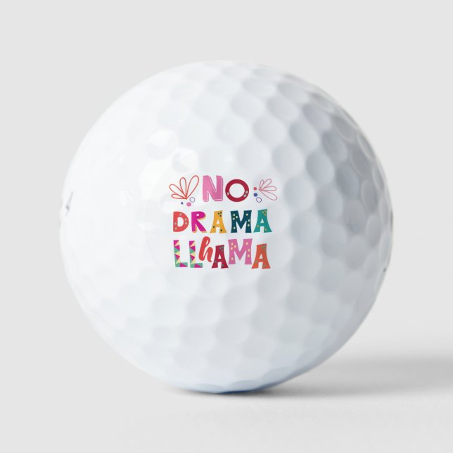 Colourful No Drama Llama Golf Balls (Front)