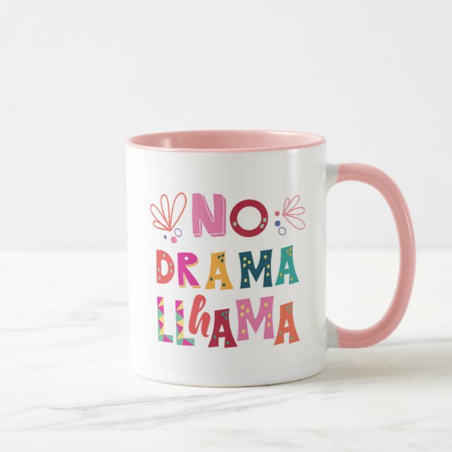Colourful No Drama Llama Mug (Right)
