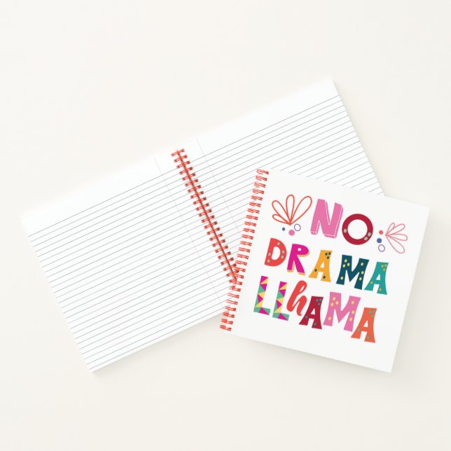 Colourful No Drama Llama Notebook (Inside)