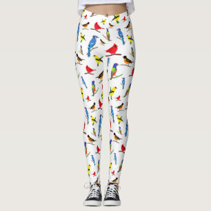 Colourful North American Birds Pattern Leggings