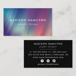 Colourful Northern Lights Business Card