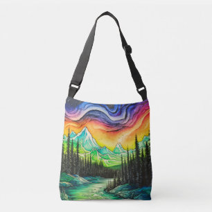 Colourful Northern Lights Crossbody Bag