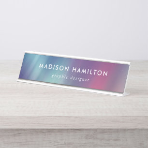 Colourful Northern Lights Desk Name Plate