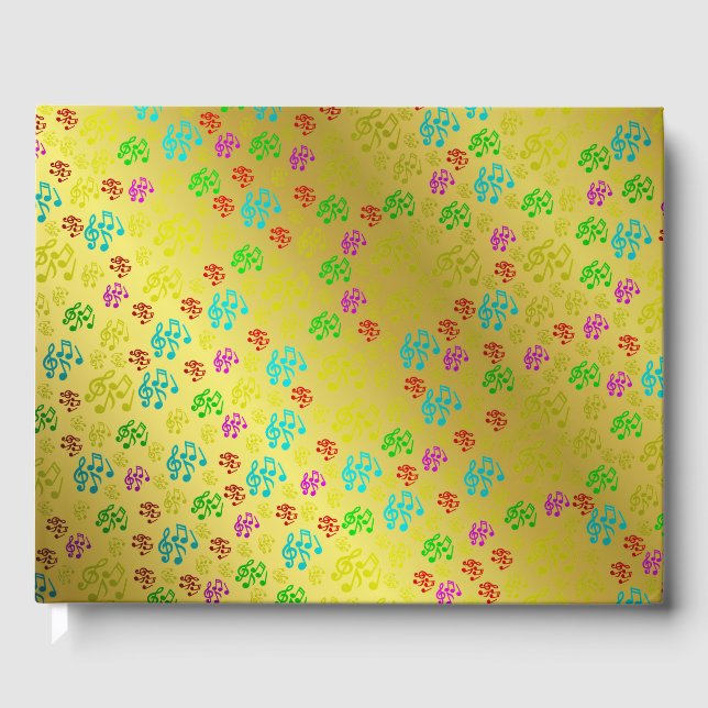 colourful,note, musical, melody, music, sound, guest book (Front)