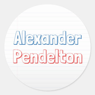 Colourful Notebook Paper Theme Classroom Name Labe Classic Round Sticker