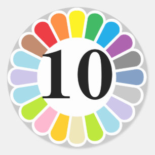 colourful number 10 sticker