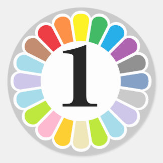 colourful number 1 sticker