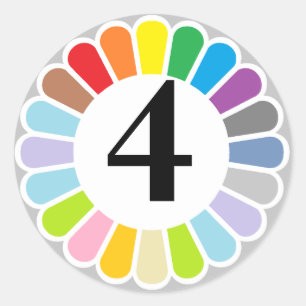 colourful number 4 sticker