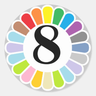colourful number 8 sticker